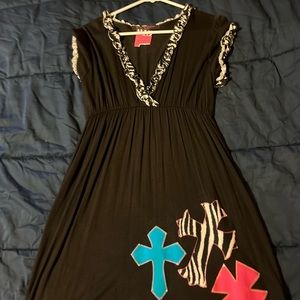 Cute Black Western Dress_Medium